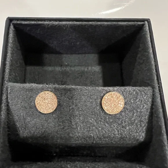 14K ROSE GOLD DIAMOND CIRCLE STUDS